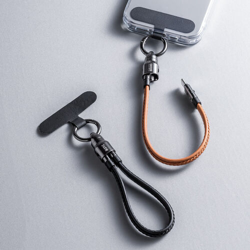 USBケーブル（USB Type-C ストラップ・急速充電・PD240W対応・ハンドストラップ・iPhone16・22cm・ブラウン）