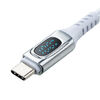 USB Type-C ケーブル（急速充電・PD100W・二股ケーブル・2-in-1・電力表示・ナイロンメッシュ・自動分配・2台同時充電・充電のみ・データブロック・1.2m・ホワイト）