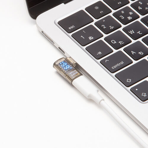 USB-C 変換アダプタ（L字・電力表示機能・USB 40Gbps・PD 140W・映像出力・8K・60Hz・L型・方向変換・Type-C・クリアカラー・スケルトンデザイン）