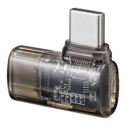USB-C 変換アダプタ（L字・電力表示機能・USB 40Gbps・PD 140W・映像出力・8K・60Hz・L型・方向変換・Type-C・クリアカラー・スケルトンデザイン）