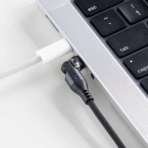 USB-C 変換アダプタケーブル（540°回転・PD240W・上下左右・全方向対応・L字・L型・コネクタ・USB2.0・急速充電・Type-C・方向変換・ガンメタリック）