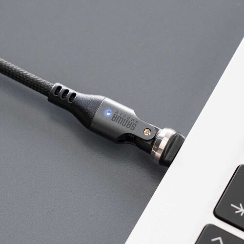 USB-C 変換アダプタケーブル（540°回転・PD240W・上下左右・全方向対応・L字・L型・コネクタ・USB2.0・急速充電・Type-C・方向変換・ガンメタリック）