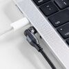USB A to C 変換アダプタケーブル（540°回転・上下左右・全方向対応・L字/L型コネクタ・USB2.0 Type-Cオス-USB Aメス・方向変換・ガンメタリック）