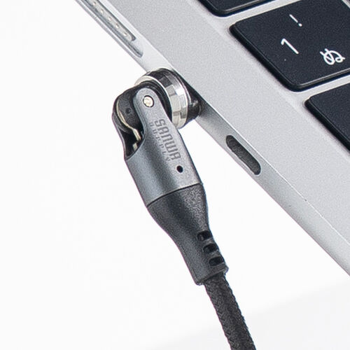 USB A to C 変換アダプタケーブル（540°回転・上下左右・全方向対応・L字/L型コネクタ・USB2.0 Type-Cオス-USB Aメス・方向変換・ガンメタリック）