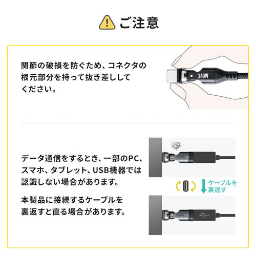 USB A to C 変換アダプタケーブル（540°回転・上下左右・全方向対応・L字/L型コネクタ・USB2.0 Type-Cオス-USB Aメス・方向変換・ガンメタリック）