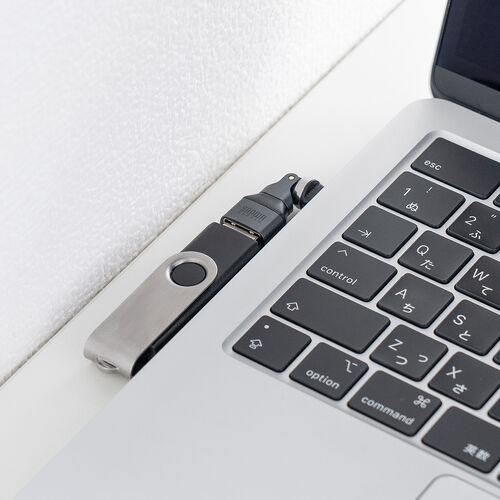 USB A to C 変換アダプタ(540°回転・上下左右・全方向対応・ L字・L型コネクタ・USB2.0・Type-Cオス-USB Aメス・方向変換・ブラック）