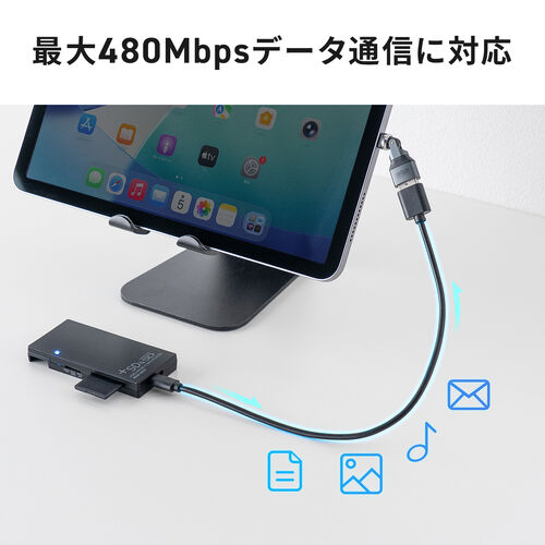 USB A to C 変換アダプタ(540°回転・上下左右・全方向対応・ L字・L型コネクタ・USB2.0・Type-Cオス-USB Aメス・方向変換・ブラック）