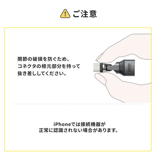 USB A to C 変換アダプタ(540°回転・上下左右・全方向対応・ L字・L型コネクタ・USB2.0・Type-Cオス-USB Aメス・方向変換・ブラック）