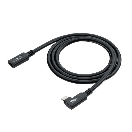 USB Type-C 延長ケーブル （L字コネクタ・PD100W・映像出力・4K60Hz・Altモード・USB5Gbps・高速通信・3重シールド構造・1m）