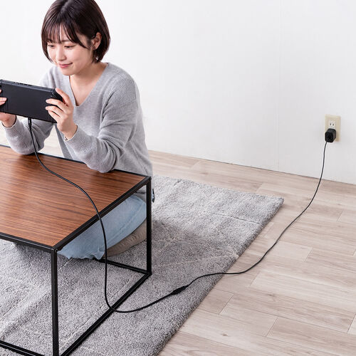 USB Type-C 延長ケーブル（PD100W・映像出力・4K60Hz・Altモード・USB5Gbps・高速通信・3重シールド構造・1m）