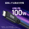 USB Type-C 延長ケーブル（PD100W・映像出力・4K60Hz・Altモード・USB5Gbps・高速通信・3重シールド構造・1m）