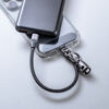 USBケーブル（USB Type-C・ストラップ・急速充電・PD240W対応・ハンドストラップ・22cm・データ通信・丸形メッシュ・ブラック）