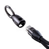 USBケーブル（USB Type-C・ストラップ・急速充電・PD240W対応・ハンドストラップ・22cm・データ通信・丸形メッシュ・ブラック）