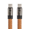 USBケーブル(USB Type-C・ストラップ・急速充電・PD240W対応・リストストラップ・PUレザー・手首に通せる・ハンドストラップ・約32cm・スマホ PC充電・ブラウン)