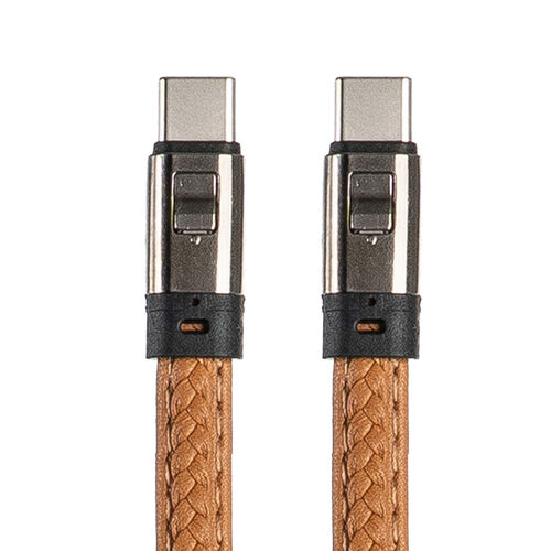 USBケーブル(USB Type-C・ストラップ・急速充電・PD240W対応・リストストラップ・PUレザー・手首に通せる・ハンドストラップ・約32cm・スマホ PC充電・ブラウン)