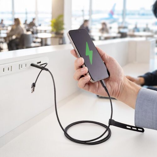 USBケーブル（USB-C・USB-A・データブロッカー・データ通信遮断・データ抜き取り対策・PD60W・USB2.0・シリコンケーブル・1m・ブラック）