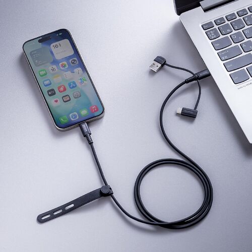 USBケーブル（USB-C・USB-A・データブロッカー・データ通信遮断・データ抜き取り対策・PD60W・USB2.0・シリコンケーブル・1m・ブラック）