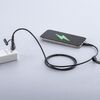 USBケーブル（USB-C・USB-A・データブロッカー・データ通信遮断・データ抜き取り対策・PD60W・USB2.0・シリコンケーブル・1m・ブラック）