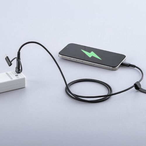 USBケーブル（USB-C・USB-A・データブロッカー・データ通信遮断・データ抜き取り対策・PD60W・USB2.0・シリコンケーブル・1m・ブラック）
