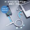 USBケーブル（USB-C・USB-A・データブロッカー・データ通信遮断・データ抜き取り対策・PD60W・USB2.0・シリコンケーブル・1m・ブラック）