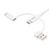 USBケーブル（USB-C・USB-A・データブロッカー・データ通信遮断・データ抜き取り対策・PD60W・USB2.0・シリコンケーブル・1m・ ホワイト）