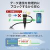 USBケーブル（USB-C・USB-A・データブロッカー・データ通信遮断・データ抜き取り対策・PD60W・USB2.0・シリコンケーブル・1m・ ホワイト）