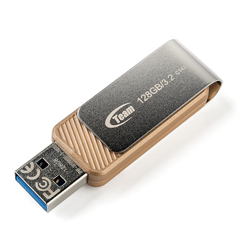 USBメモリ（USB3.2・128GB・回転式キャップ付き）