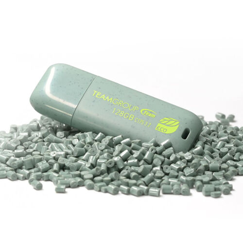 USBメモリ（128GB・エコ・再生プラスチック・USB 3.2・Gen1・キャップ式・RoHS・環境保護認証・SDGs・C175・ECO・Team製）