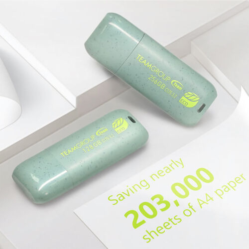 USBメモリ（64GB・エコ・再生プラスチック・USB 3.2・Gen1・キャップ式・RoHS・環境保護認証・SDGs・C175・ECO・Team製）