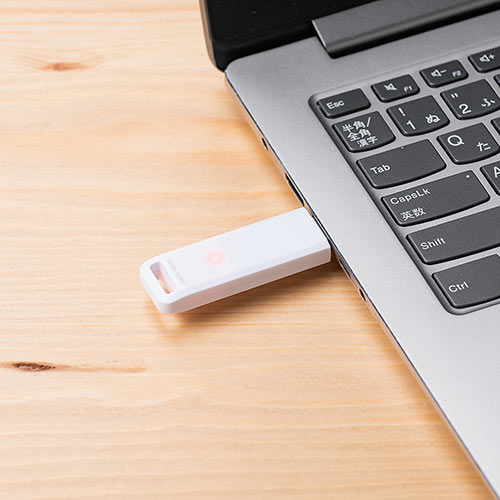 USBメモリ（高速データ転送・スライド式・64GB・USB3.2 Gen1・ホワイト・ストラップつき）