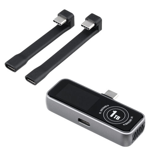 外付けSSD（1TB・冷却ファン内蔵・液晶画面付き・タイプC・USB3.2Gen2・コンパクト・ポータブル・PD充電対応・バックアップ・超小型・読込990MB/s・書込960MB/s）