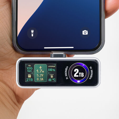 外付けSSD（・2TB・冷却ファン内蔵・液晶画面付き・タイプC・USB3.2Gen2・コンパクト・ポータブル・PD充電対応・バックアップ・超小型・読込990MB/s・書込960MB/s）