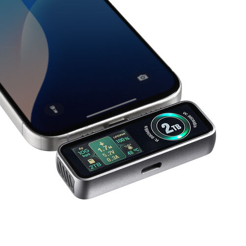 外付けSSD（・2TB・冷却ファン内蔵・液晶画面付き・タイプC・USB3.2Gen2・コンパクト・ポータブル・PD充電対応・バックアップ・超小型・読込990MB/s・書込960MB/s）