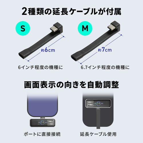 USBメモリ（256GB・iPhone・スマホ対応・Type-C・マグネット式・MagSafe・バックアップ・PC・PS5・MAC・IPAD・シルバー）IPCLED256G