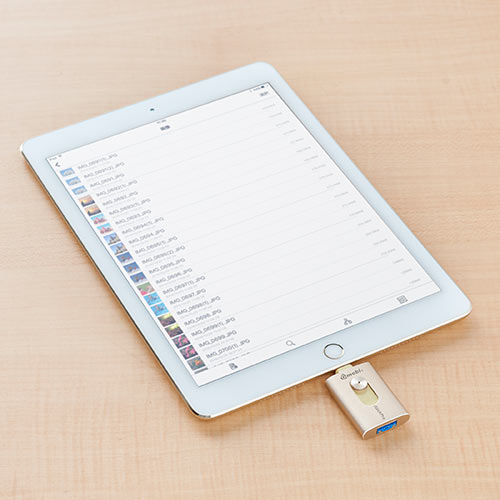iPhone・iPad USBメモリ 128GB（USB3.0・Lightning/microUSB対応・MFi認証・iStickPro 3.0・ゴールド）