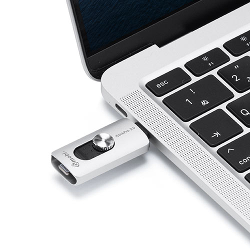 iPhone iPad Lightning Type-C USBメモリ 128GB バックアップ データ転送 画像 動画 MFi認証 Word Excel ガンメタリック