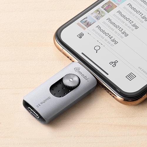 iPhone iPad Lightning Type-C USBメモリ 128GB バックアップ データ転送 画像 動画 MFi認証 Word Excel ガンメタリック