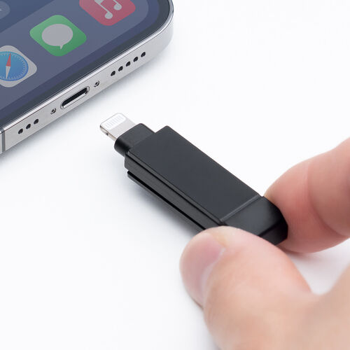 USBメモリ（ライトニング ＆ USB-A・128GB・MFi認証・iPhone/iPad/Android 対応・パソコン・写真・動画・バックアップ・スイング式・iXflash）