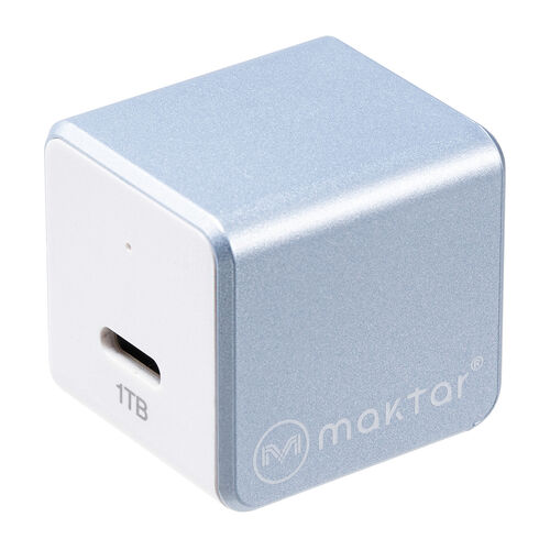 Qubii （EX・タイプC・1TB・メモリ内蔵 ・PD60W・高速充電 ・Android・自動バックアップ・パソコン不要・iPad・iPhone15・ブルー） IPLBC1TV