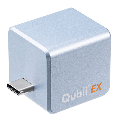 Qubii （EX・タイプC・256GB・メモリ内蔵 ・PD60W・高速充電・Android・自動バックアップ・パソコン不要・iPad・iPhone15・ブルー）IPLBC256GV