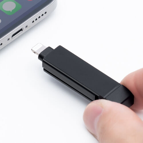 USBメモリ（ライトニング ＆ Type-C・64GB・MFi認証・iPhone/iPad/Android 対応・パソコン・写真・動画・バックアップ・スイング式・iXflash）