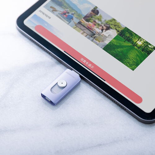 USBメモリ （タイプC・iPad・iPhone・android・ライトニング・小型・512GB・パソコン・バックアップ・プレゼント・おすすめ・おしゃれ・人気・バイオレット） IPLUC512GV