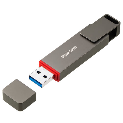 外付けSSD（1TB・容量・PS5・テレビ録画・USB・Type-C・コンパクト・ポータブル・スティック・超小型・アルミ筐体・ガンメタリック）USSC1TB