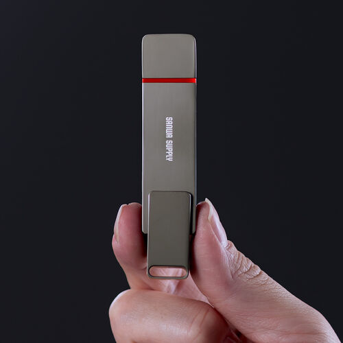 外付けSSD（1TB・容量・PS5・テレビ録画・USB・Type-C・コンパクト・ポータブル・スティック・超小型・アルミ筐体・ガンメタリック）USSC1TB