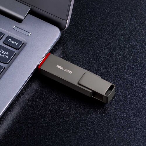 外付けSSD（1TB・容量・PS5・テレビ録画・USB・Type-C・コンパクト・ポータブル・スティック・超小型・アルミ筐体・ガンメタリック）USSC1TB