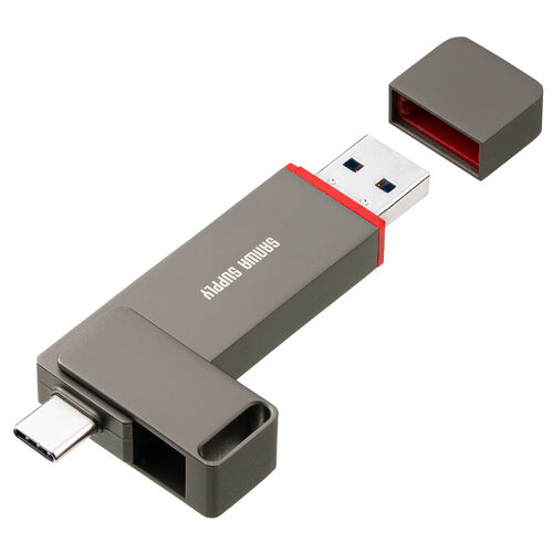 外付けSSD（1TB・容量・PS5・テレビ録画・USB・Type-C・コンパクト・ポータブル・スティック・超小型・アルミ筐体・ガンメタリック）USSC1TB