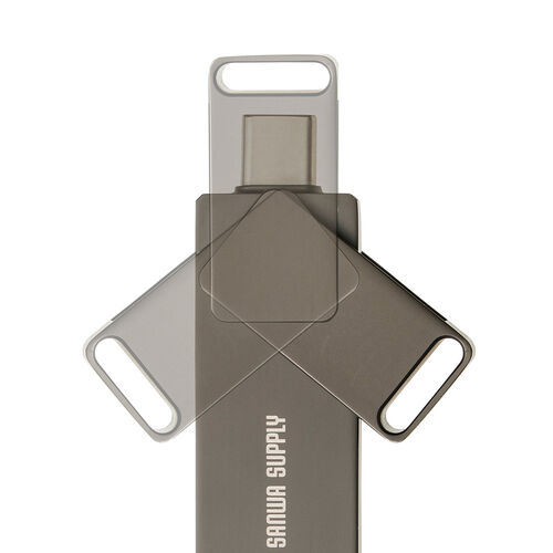 外付けSSD（256GB・容量・PS5・テレビ録画・USB・Type-C・コンパクト・ポータブル・スティック・超小型・アルミ筐体・USB-C・ガンメタリック）USSC256GB