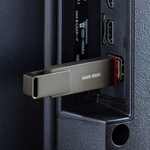 外付けSSD（256GB・容量・PS5・テレビ録画・USB・Type-C・コンパクト・ポータブル・スティック・超小型・アルミ筐体・USB-C・ガンメタリック）USSC256GB