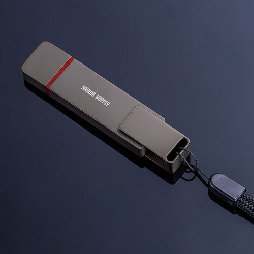 外付けSSD（512GB・容量・PS5・テレビ録画・USB・Type-C・コンパクト・ポータブル・超小型・アルミ筐体・USB-C・ガンメタリック）USSC512GB