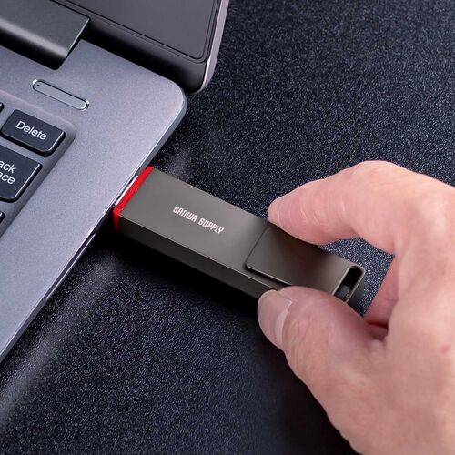 外付けSSD（512GB・容量・PS5・テレビ録画・USB・Type-C・コンパクト・ポータブル・超小型・アルミ筐体・USB-C・ガンメタリック）USSC512GB